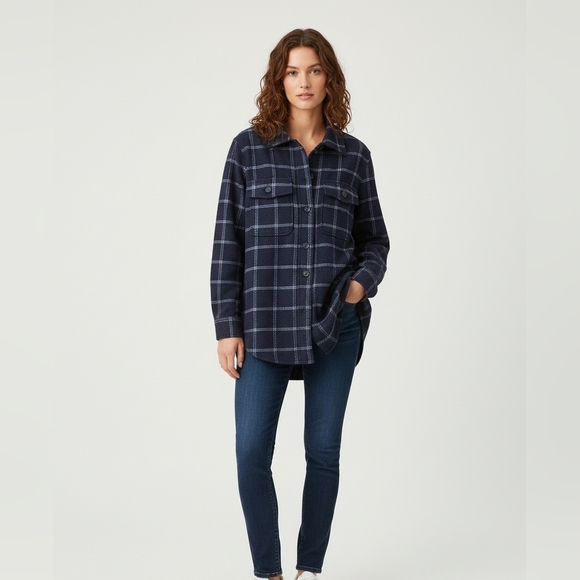 Tilley Jackets & Blazers - Tilley Blue Plaid Wool Blend Women's Utility Jacket Shacket, Size XS, NWT